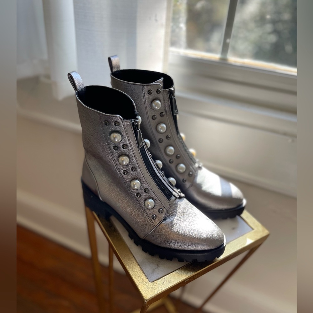 Karl Lagerfeld Pearl Studded Boots